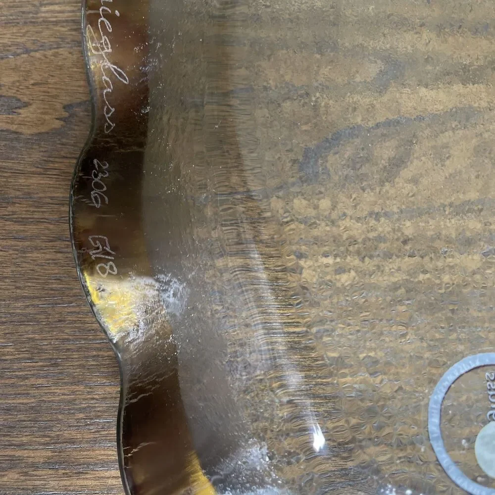 Annieglass Gold Ruffle Oval Platter - Signed & Numbered 2306, G181